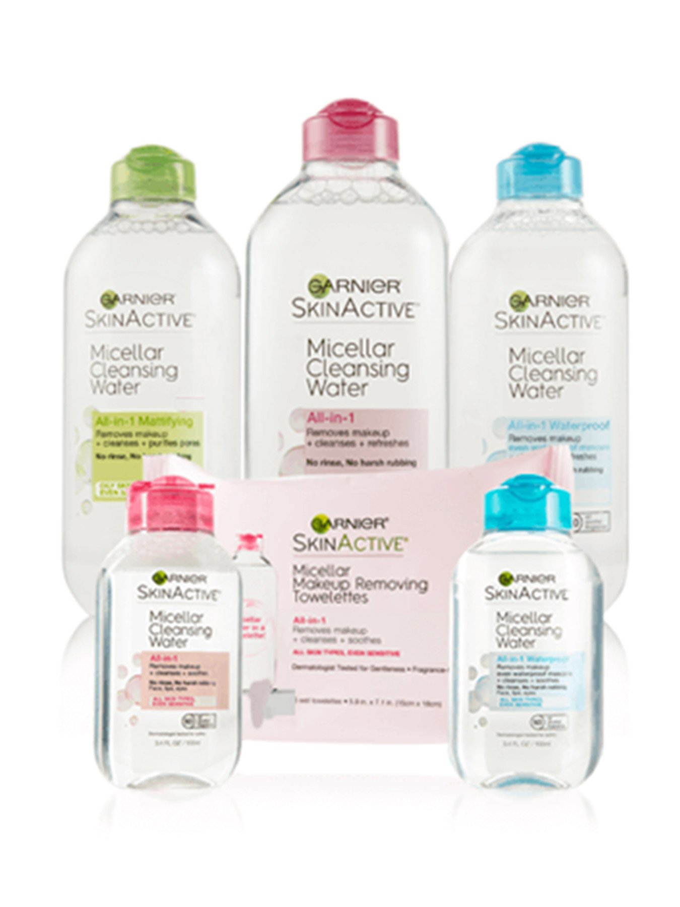 Garnier SkinActive Micellar Cleansing Water All-in-1 Cleanser & Waterproof Makeup Remover for All Skin Types, Even Sensitive